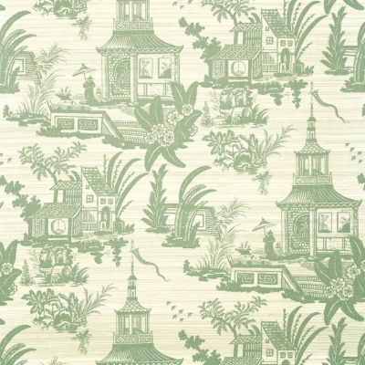 Thibaut Empress Court Wallpaper in Green